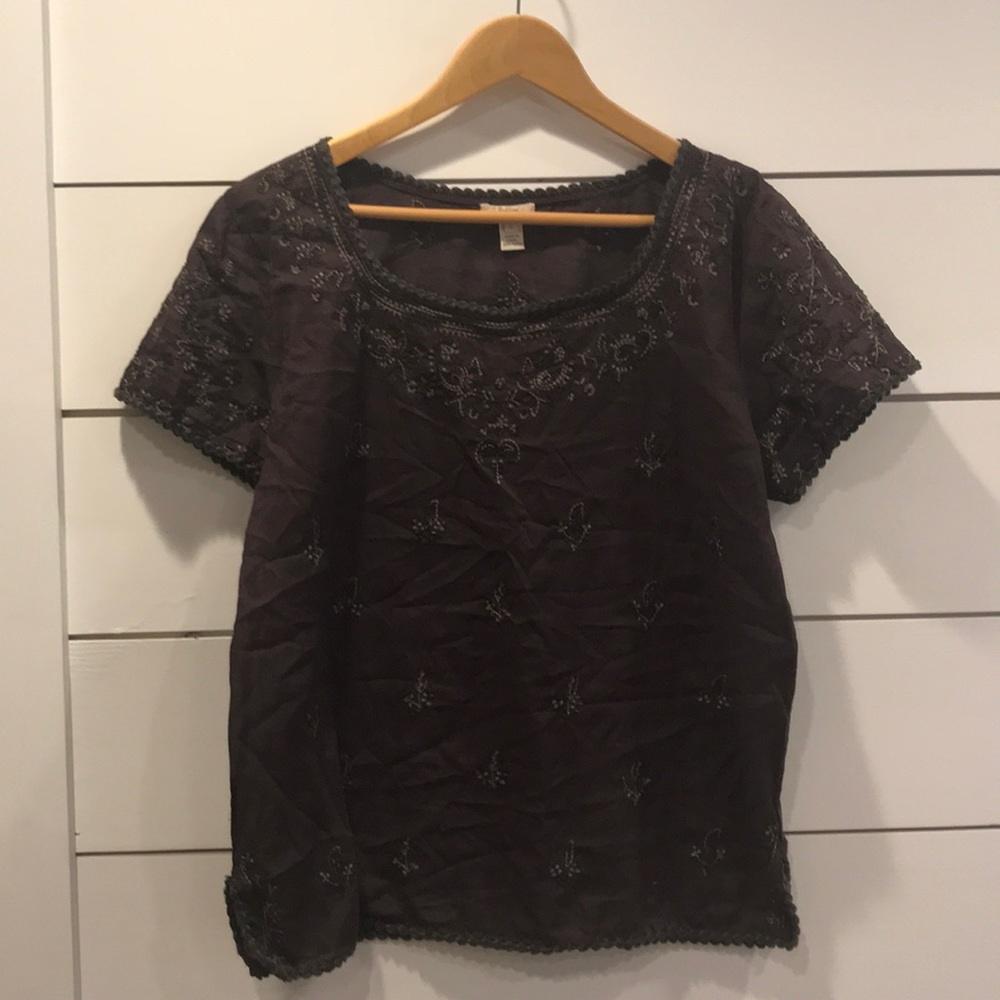 Jcrew fiesta floral tunic small plum